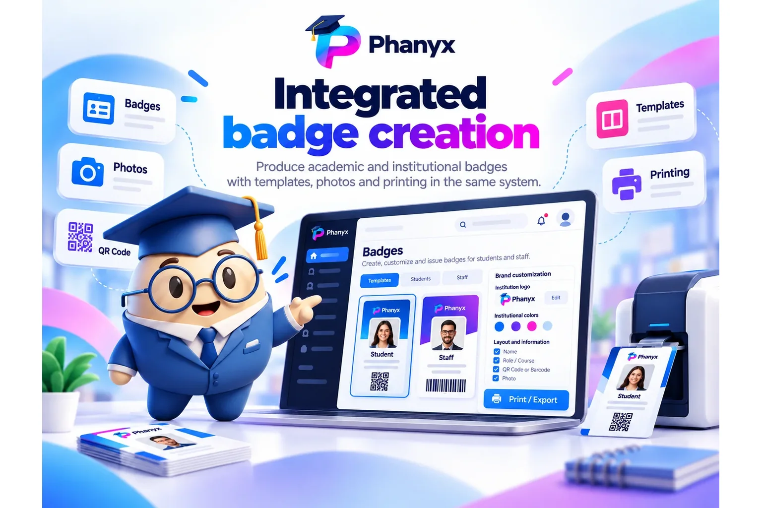PHANYX integrated ID badge creator