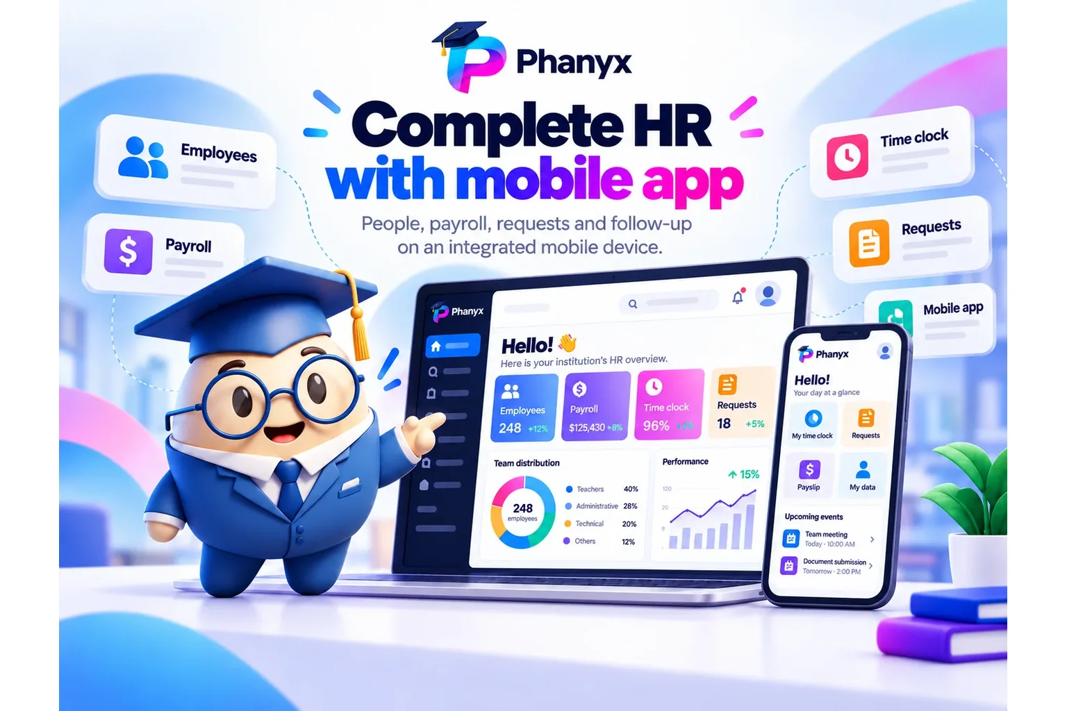 PHANYX complete HR system with mobile access