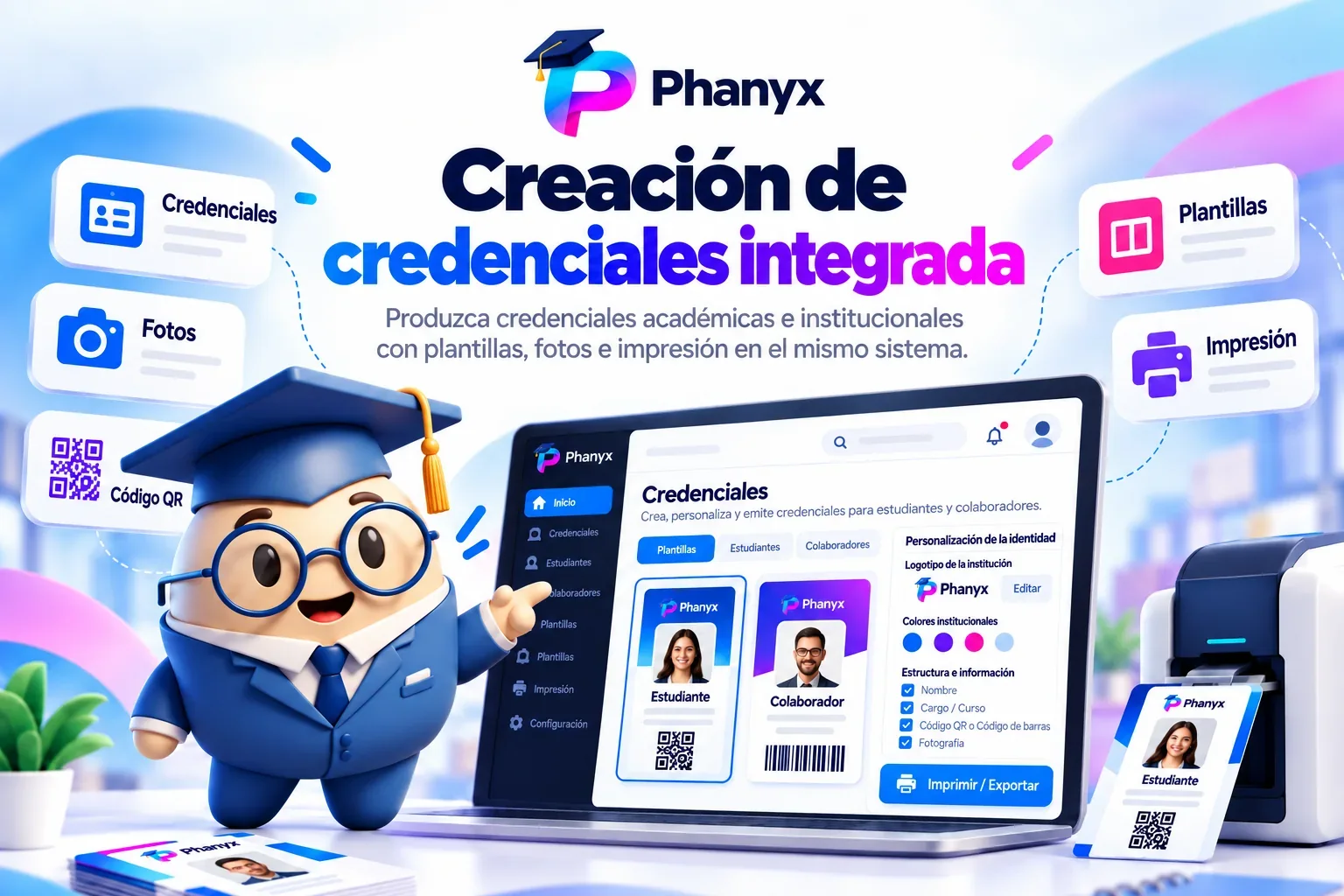 Creador de credenciales integrado de PHANYX