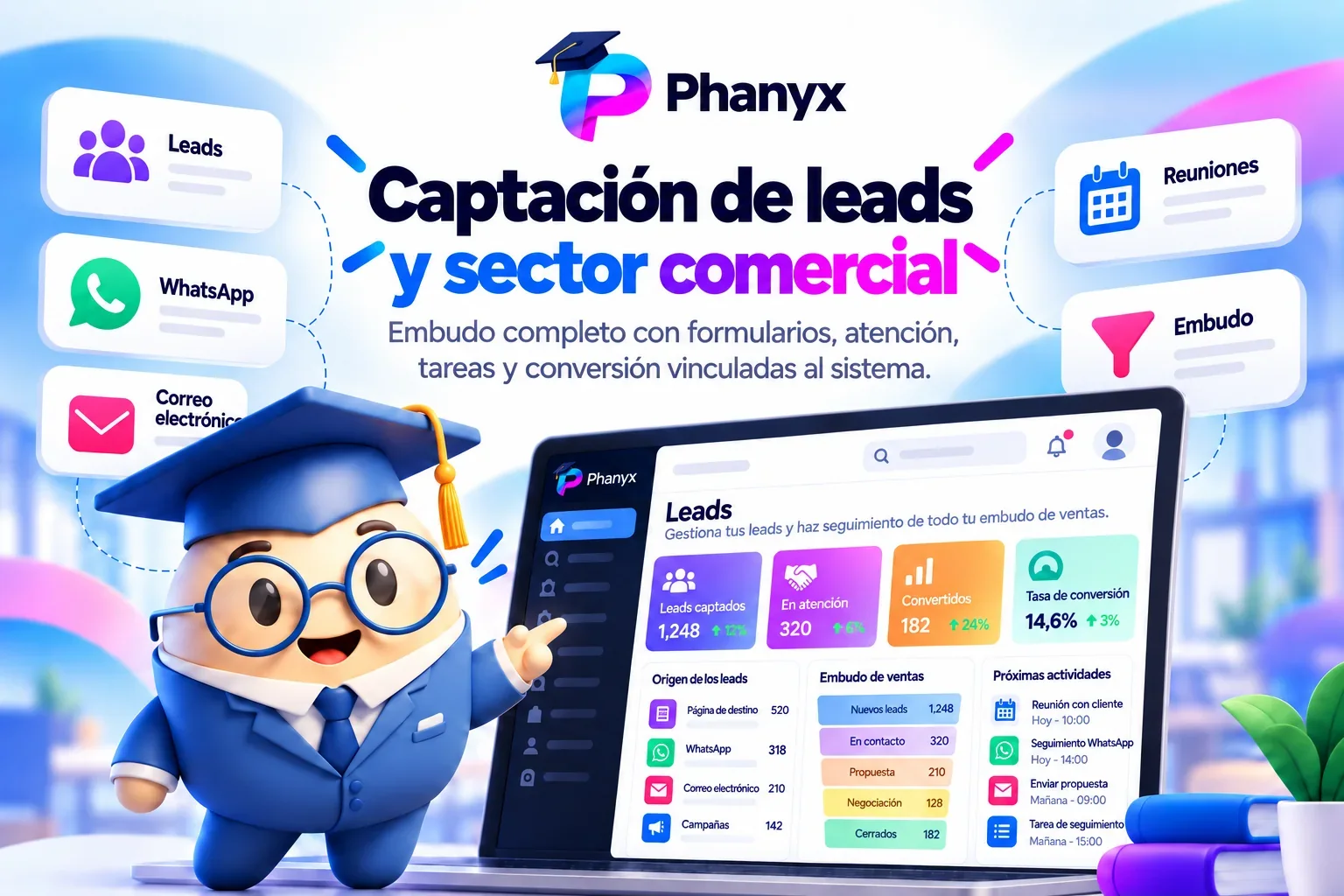 Captación de leads y área comercial integrada en PHANYX