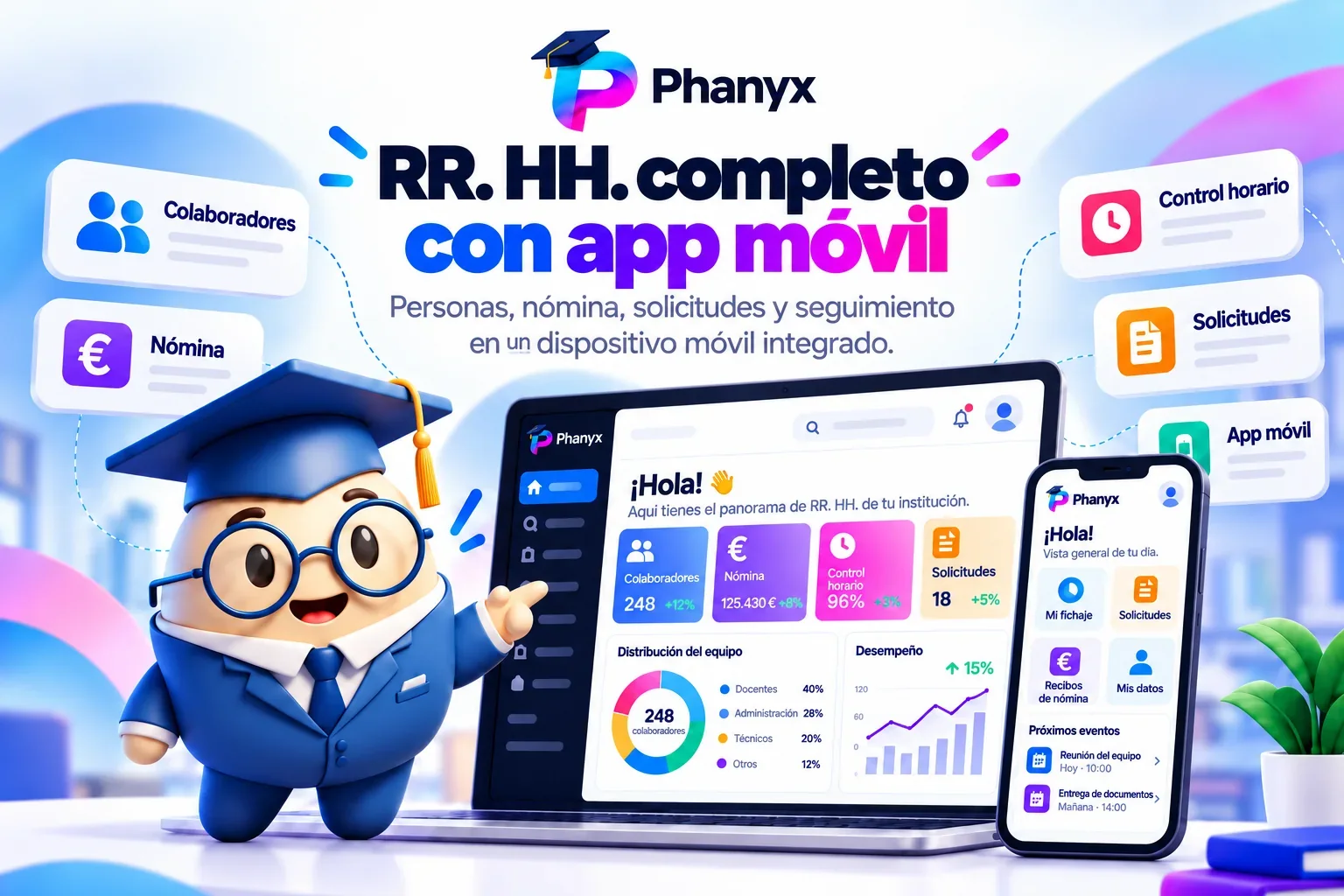 Sistema de RR. HH. de PHANYX con acceso móvil