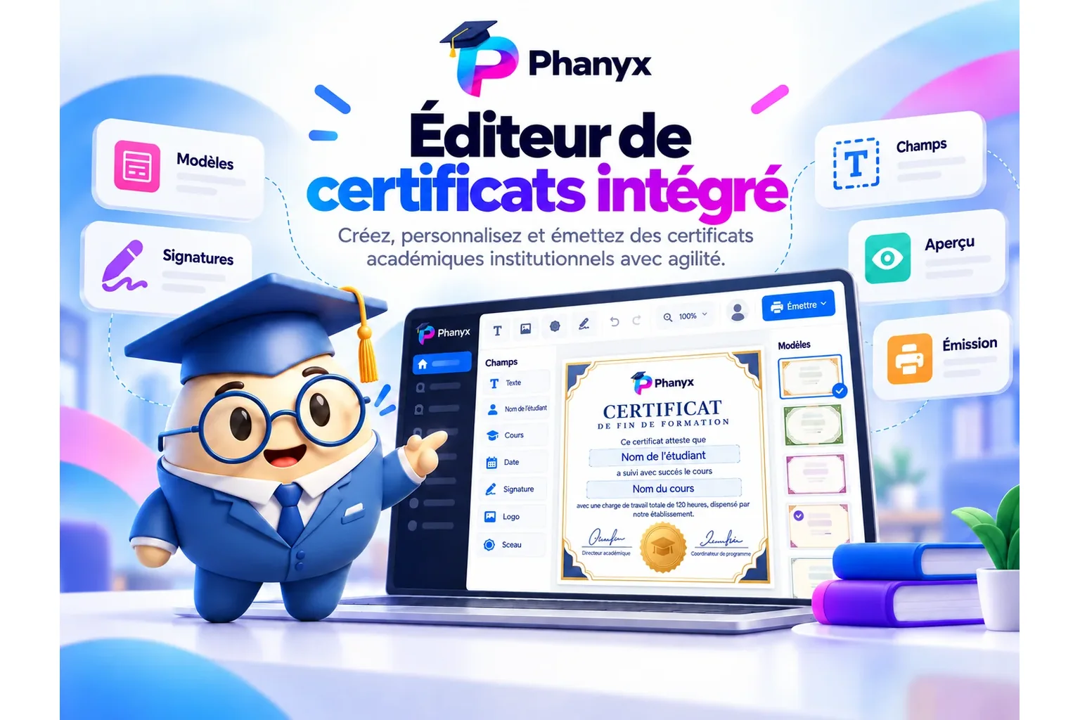 Éditeur de certificats académiques PHANYX