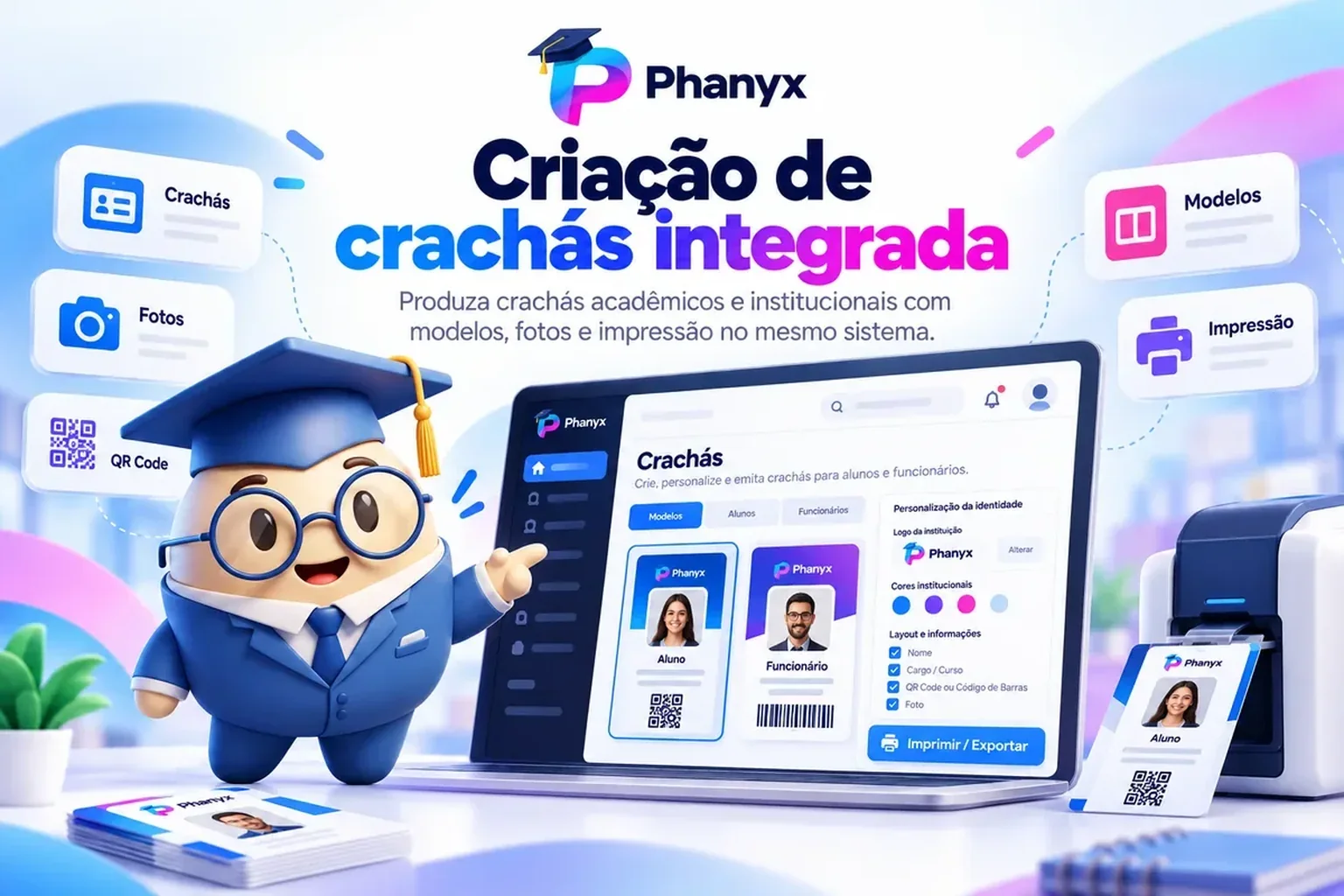 Software integrado de criação de crachás no PHANYX