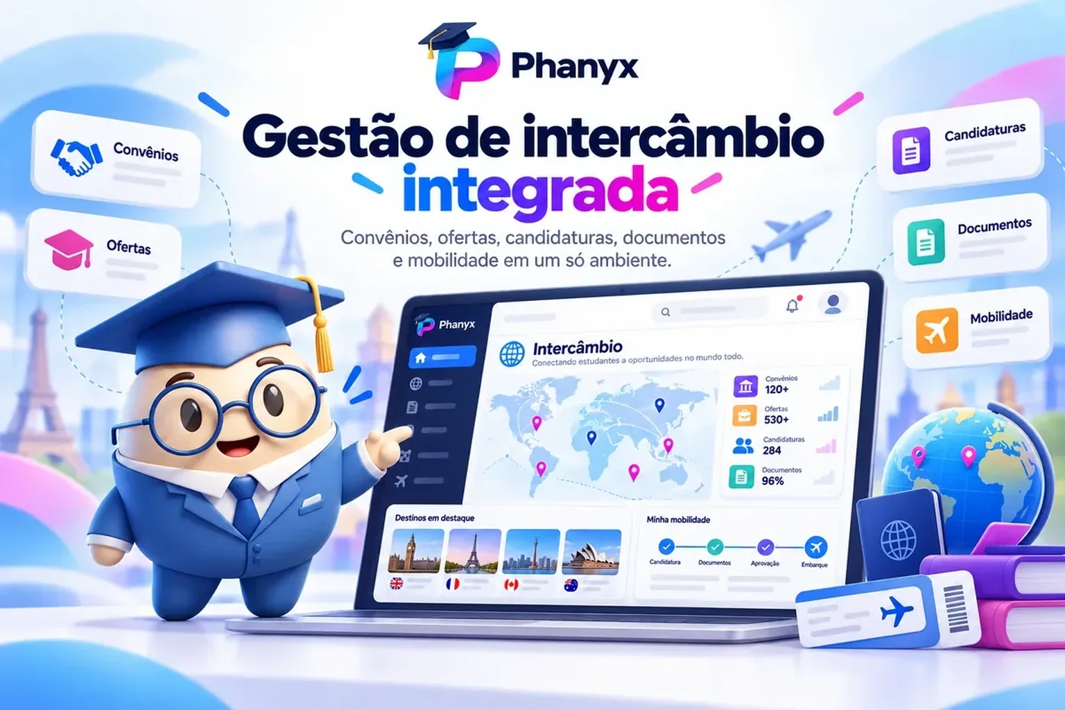 Gestão de intercâmbio e mobilidade acadêmica integrada no PHANYX