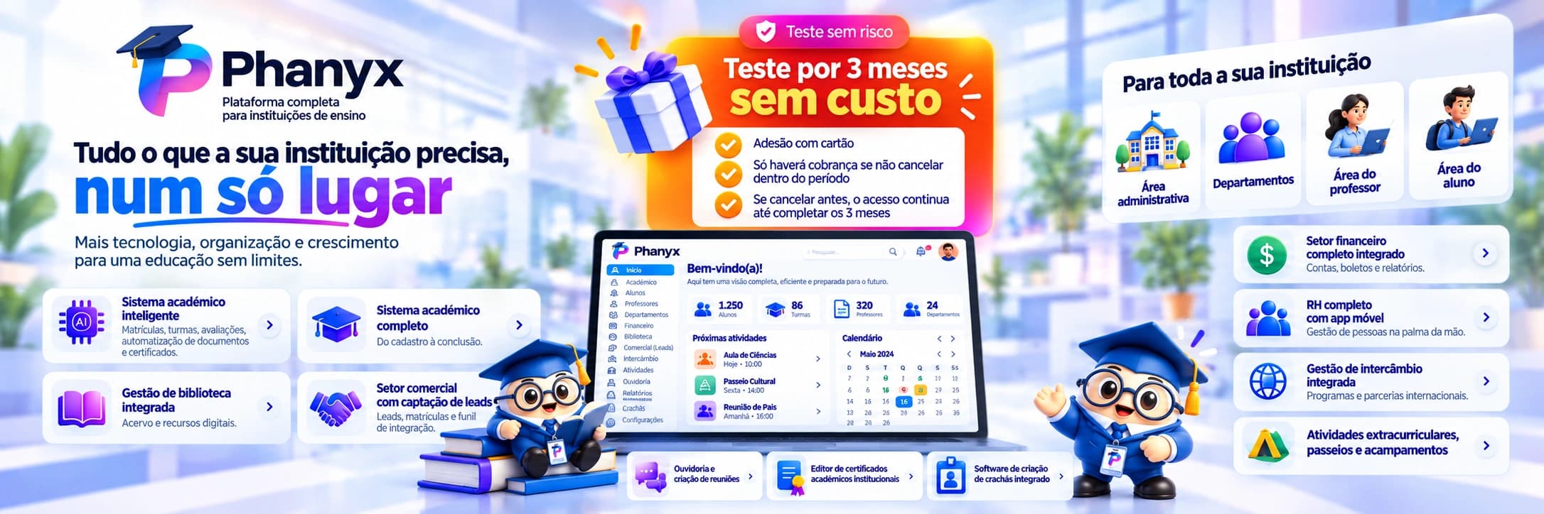PHANYX como plataforma completa e integrada para instituições de ensino